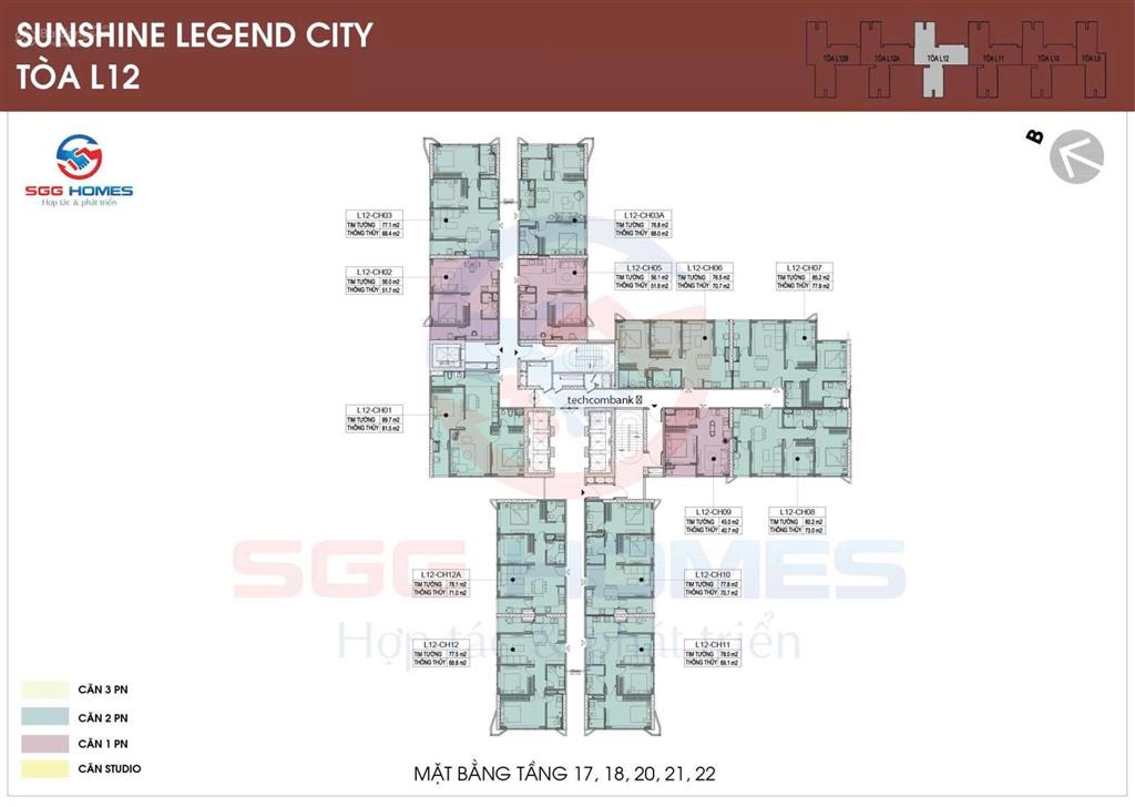 Bán căn 2 ngủ sunshine legend
dt 69,7m²  2 phòng ngủ + view đẹp, tầng trung