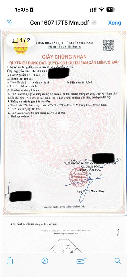 Bán căn hộ 119m2 toà 17t6 trung hoà nhân chính, nhờ ace môi giới bán hộ.