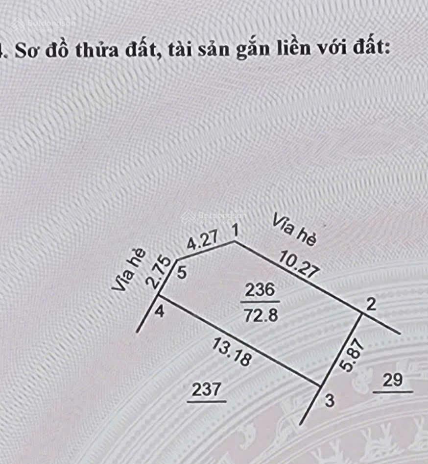 Bán gấp lô góc sổ đỏ riêng dt 72.8m2 dịch vụ tt trôi lideco