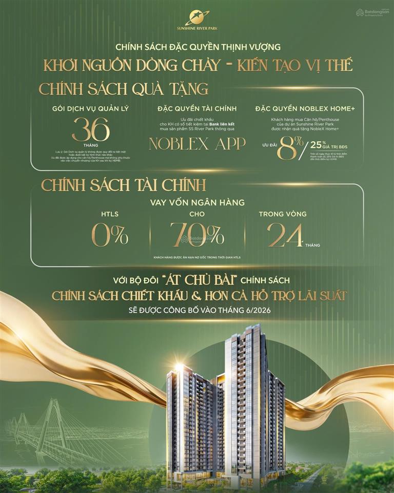 Chính thức nhận booking sunshine river park  kdt ciputra hà nội