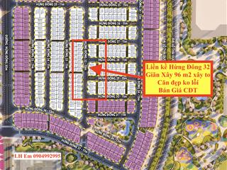 Bán liền kề giãn xây hừng đông, diện tích 96m², căn đẹp không lỗi, cạnh công viên.  0904 992 ***