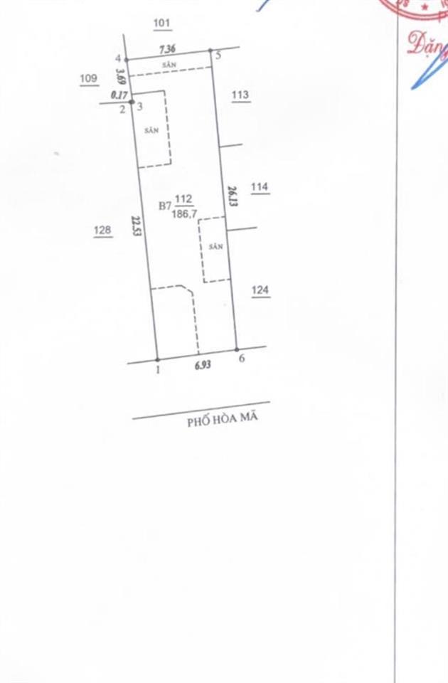 Cần bán tòa nhà văn phòng mặt phố hoà mã, dt 187m2, mt 7m, xây 8 tầng, 1 hầm