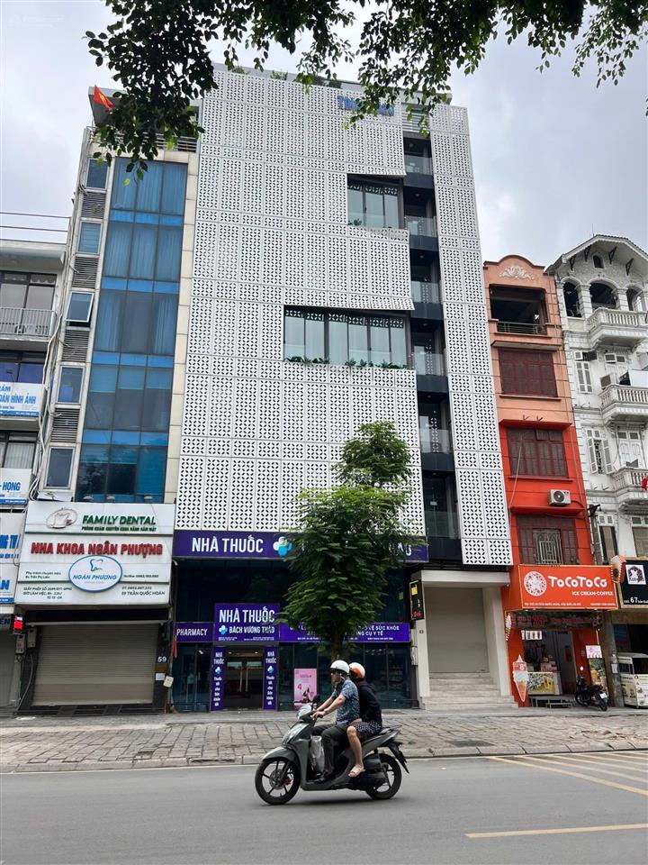 Bán nhà mặt phố hoàng ngân 69 tỷ 120m2 mặt tiền 6m xây 10 tầng mới đầy đủ hoàn công, pccc