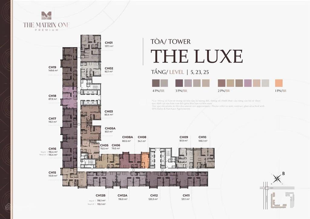 Hàng hiếm tại the matrix one premium, 12 tỷ vnd, 120.3m2, 3pn, 3wc