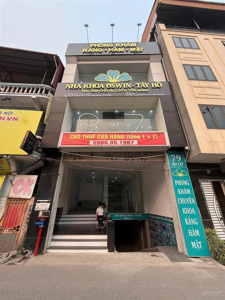 Bán nhà mặt phố âu cơ. 145m x5 tầng + hầm. mặt tiền 7m. dòng tiền 80tr/tháng. giá 77,5 tỷ