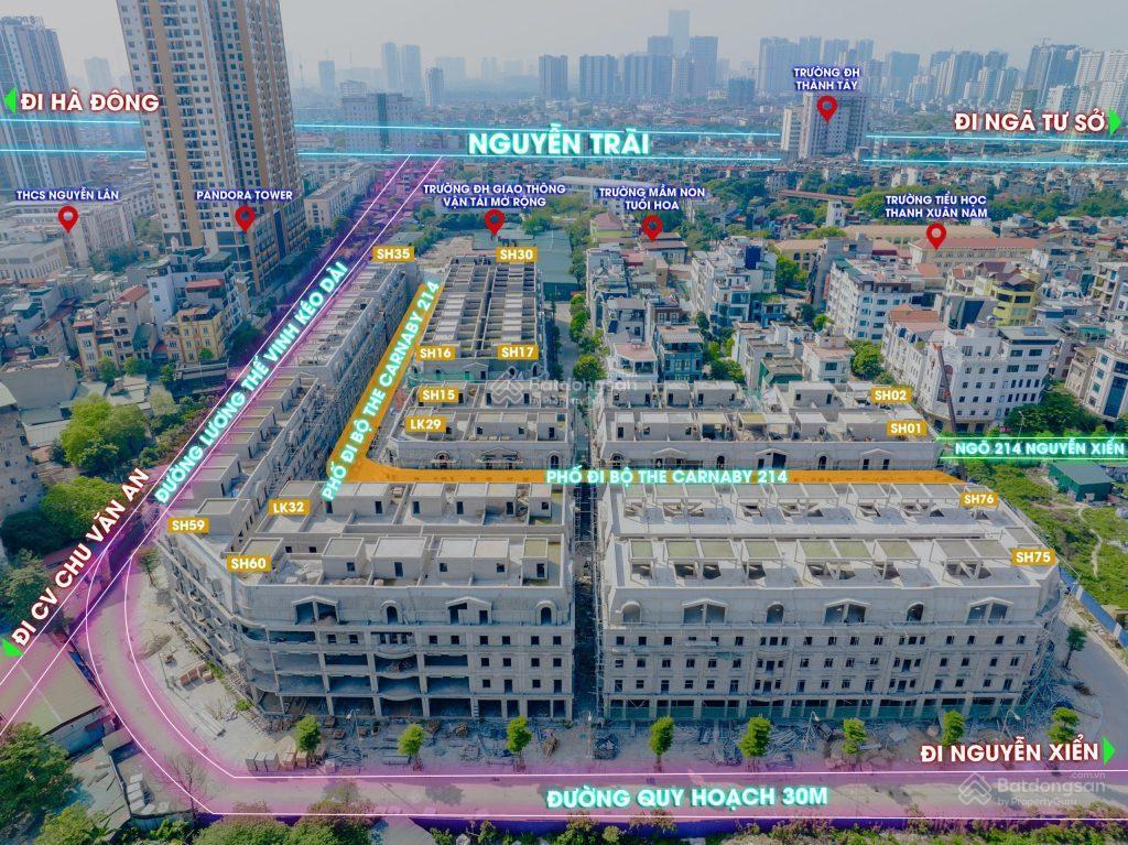 Bán nhà lô góc dt 172m, 2 mặt đường 30m tại dự án 214 nguyễn xiển rue de charme giá chưa đến 500tr