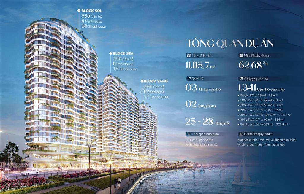 Nhận booking căn đẹp view biển, sông welltone nha trang