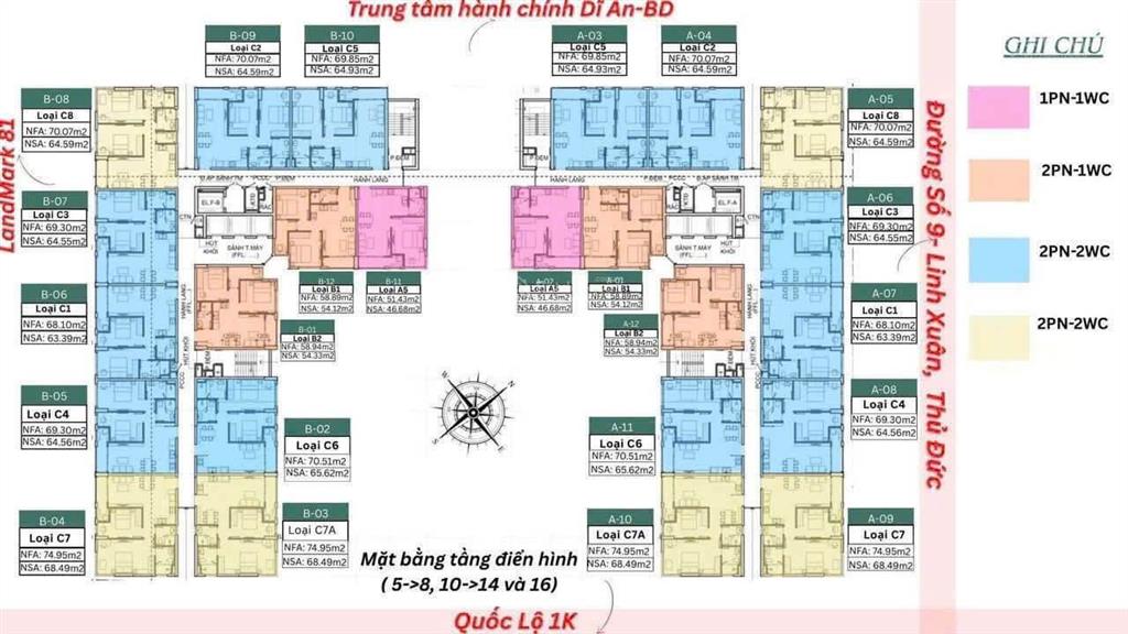 Căn hộ 2pn 2vs giá giai đoạn mở bán của chủ đầu tư happy one sora