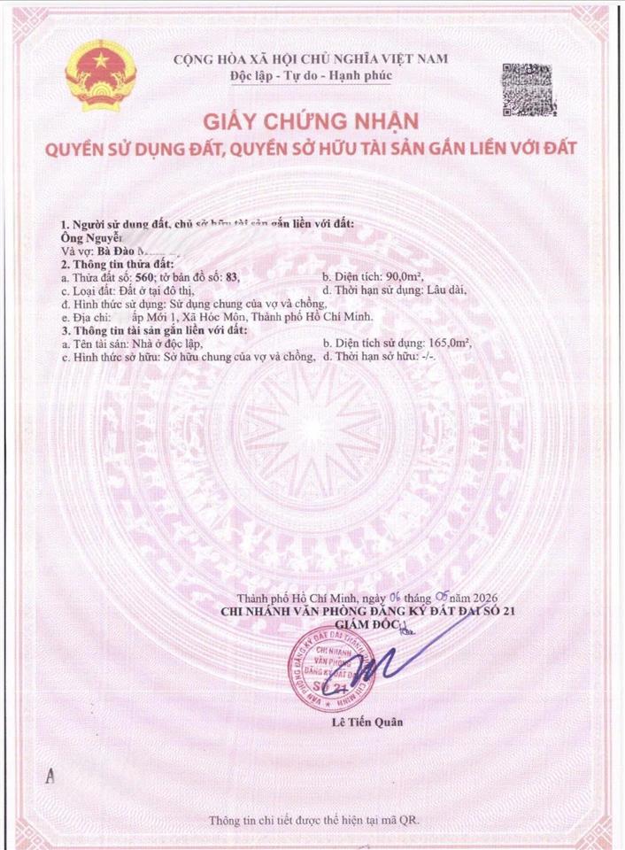 Bán nhà dt 112m2 trệt, 1 lầu sổ hồng riêng đường tân xuân 3 sát bên tô ký