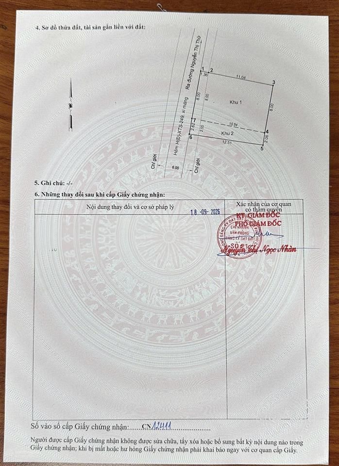 Chính chủ bán đất thổ cư 88m2 sổ hồng riêng đường nguyễn thị thử