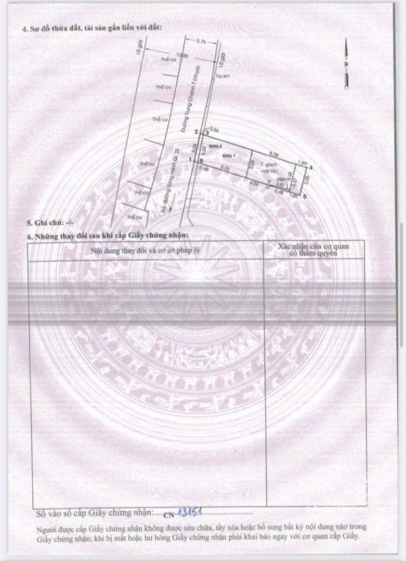 Cần bán đất thổ cư 98m2 sổ hồng riêng gần chợ trung chánh