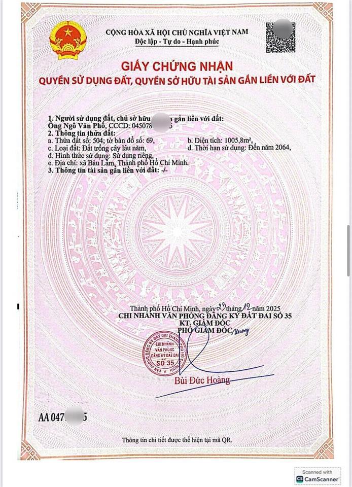 Bán đất tại đường 328, bàu lâm, 579 triệu, 1006m2, pháp lý đầy đủ  đường nhựa 6m