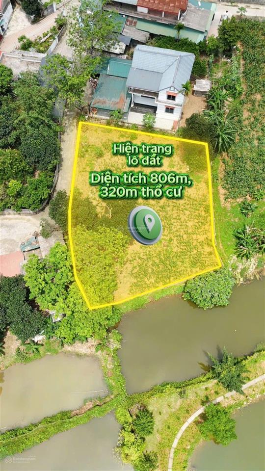 Dt 806m 320m thổ cư tại đồng tranh a cư yên phú thọ tay trạm nước đối diện là đồng tranh villa