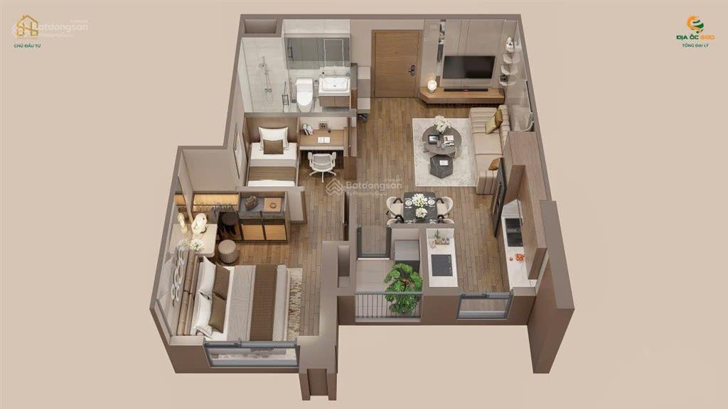 Chỉ từ 1 tỷ sở hữu căn hộ 1pn + 1 sông hồng diamond city, hưng yên