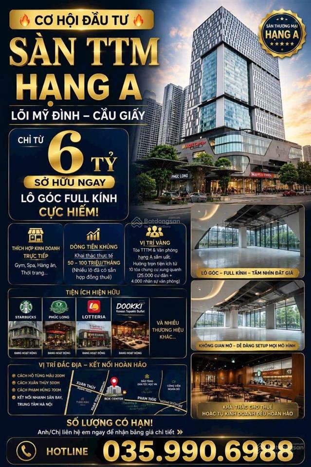 Chỉ 6 tỷ cơ hội đầu tư sàn ttm hạng a gần lõi mỹ đình, cầu giấy