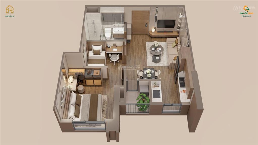 Bán căn hộ 1pn + sông hồng diamond city hưng yên