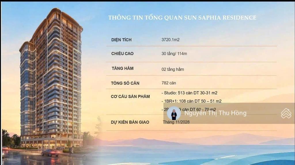 Giữ chỗ 50 triệu/vị trí  sun saphia residence  căn hộ trực diện biển mỹ khê  0906 565 ***