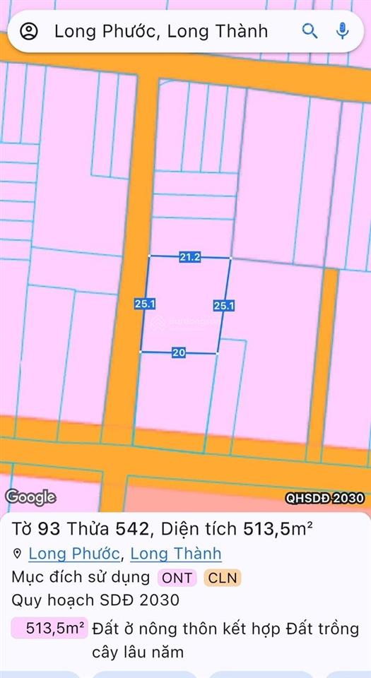 Chính chủ cần bán lô đất đẹp  ấp 3, long phước (bàu cạn cũ)