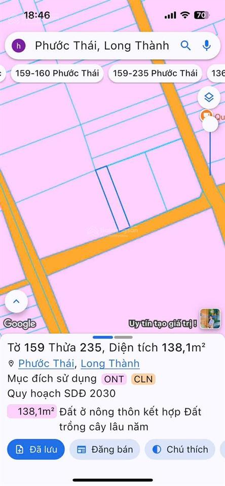 Bán đất phước thái  long thành, gần quốc lộ 51