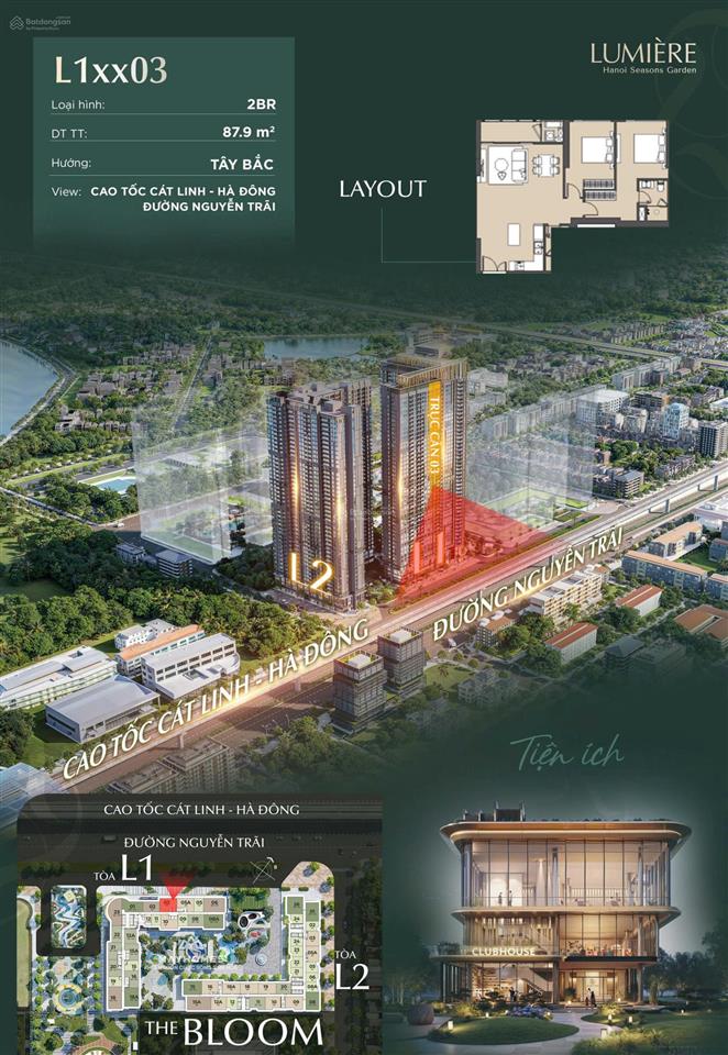 Căn 2n dự án lumiere hanoi seasons garden giá tốt cho anh chị ở thực hay đầu tư. diện tích 87,9m2