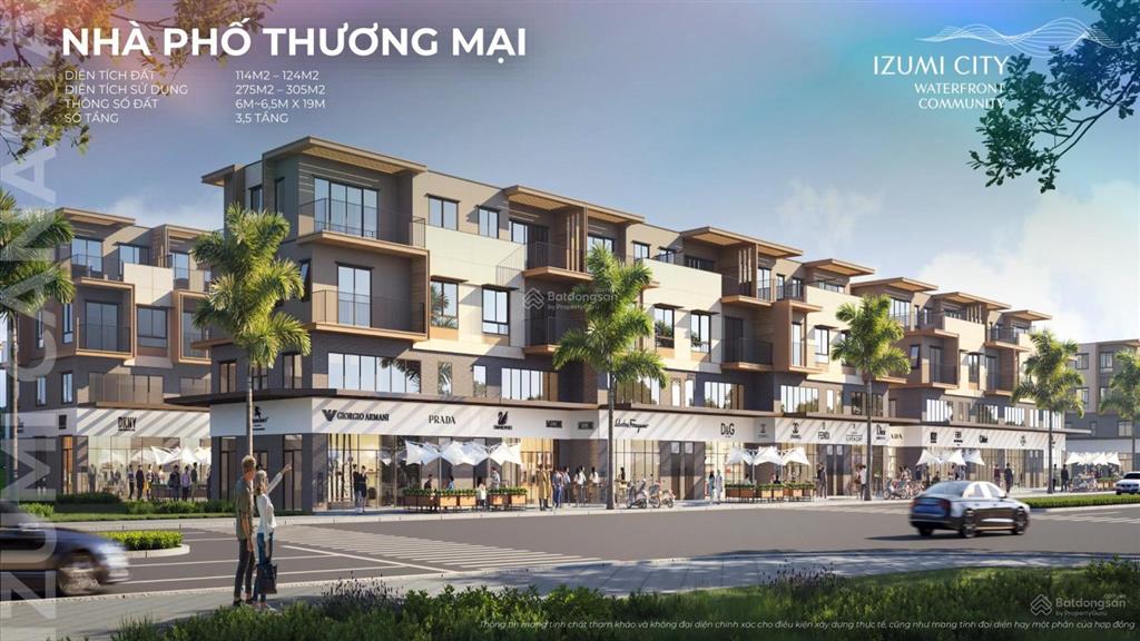 Bán shophouse dự án izumi city nhà 1 trệt 1 lửng 2 lầu (6x19m) 114m2, mặt tiền đường 33m