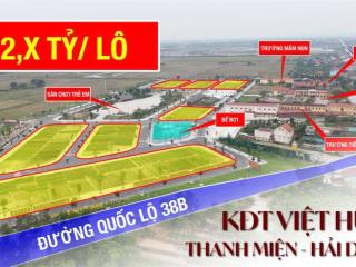 Bán lô đất đẹp 80m2 cạnh công viên kđt việt hưng  thanh miện 2,3 tỷ/ lô sổ đỏ tặng xe điện vinfast
