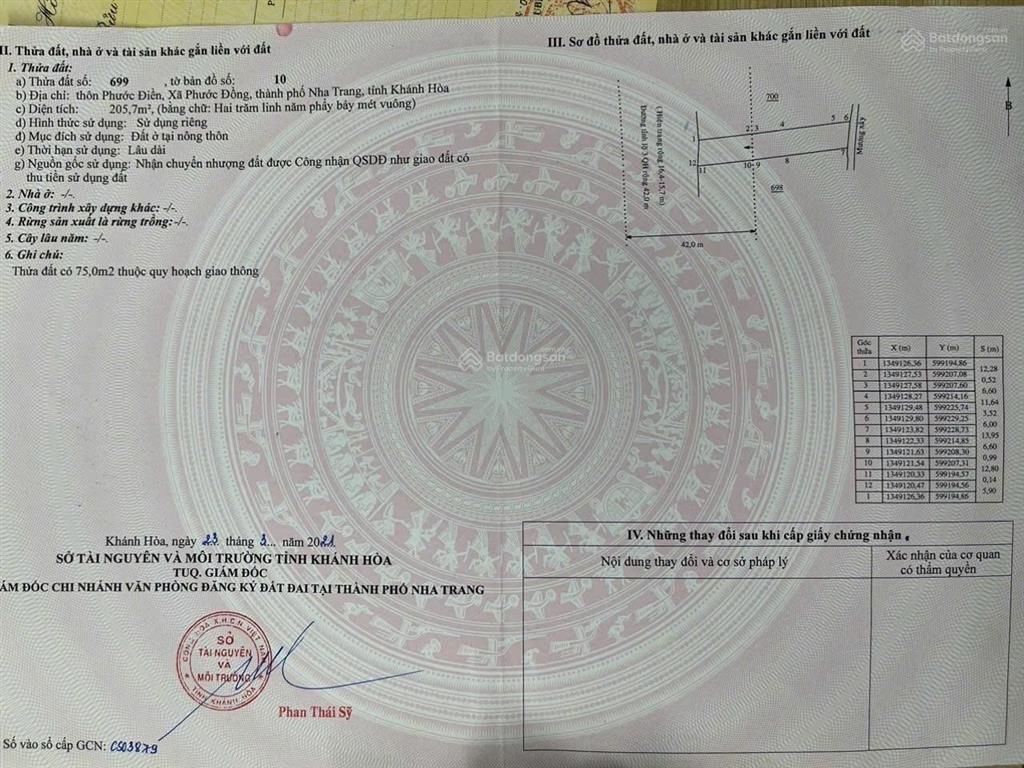 Bán gấp đất phước đồng. mặt tiền tl3 nha trang. giá tốt
