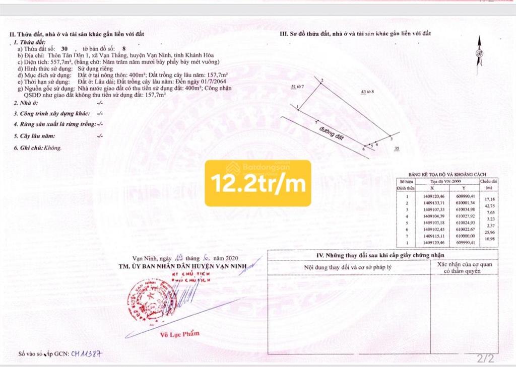 Bán đất thôn tân dân 1 diện tích 557,7m ngang 38m2 giá đầu tư
