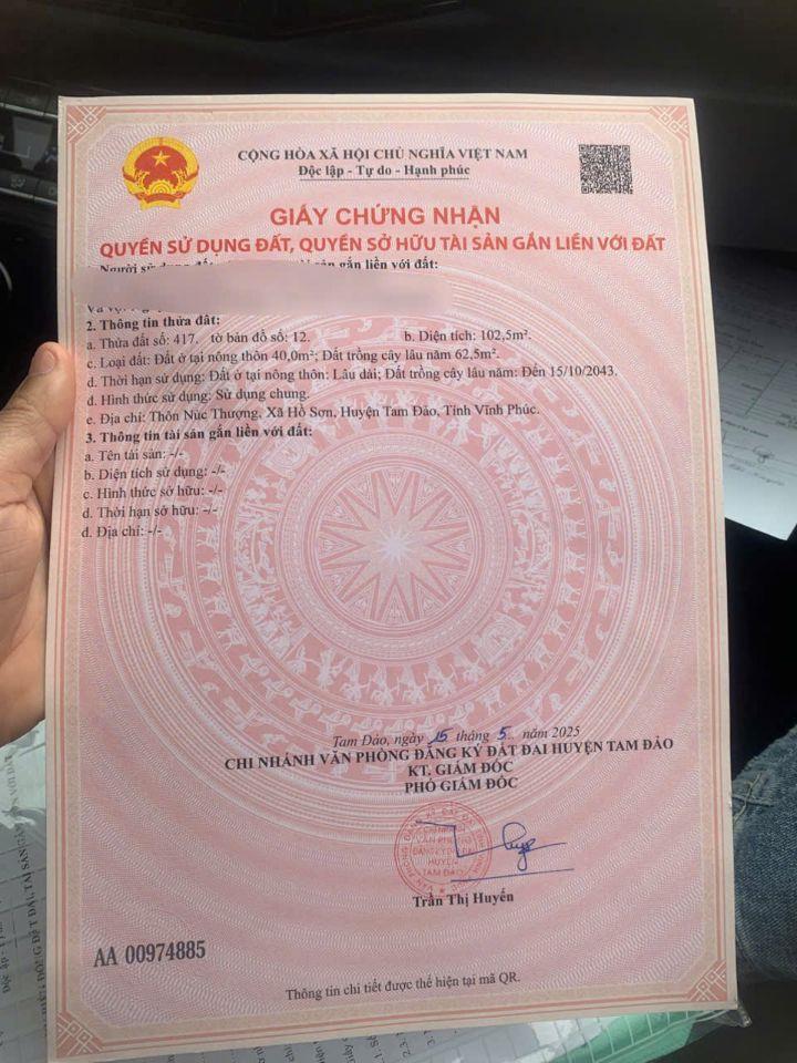 ⚡ ĐẦU TƯ TAM ĐẢO THỜI ĐIỂM VÀNG – GIÁ CHỈ HƠN 700 TRIỆU ⚡DT102m MT5.2m GẦN TÂY THIÊN SĐCC 0988296228