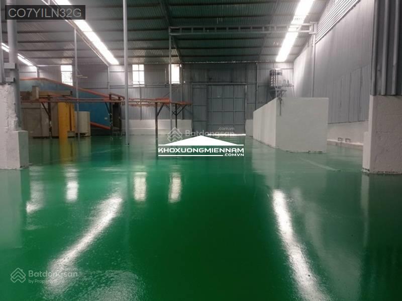 Cho thuê kho xưởng 1.000m2 bình chánh. nền epoxy sạch đẹp