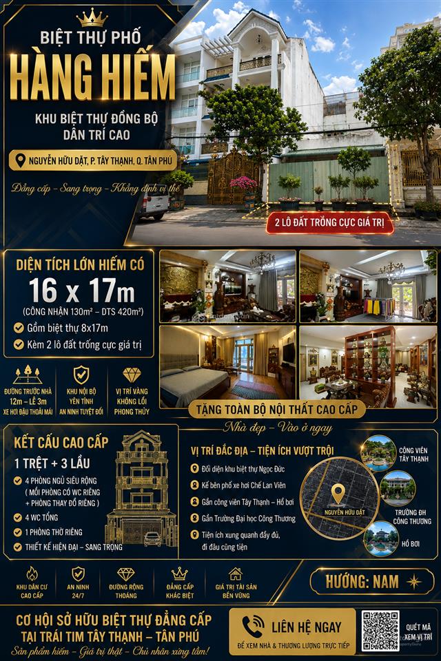 Hàng hiếm biệt thự phố + 2 lô đất trồng kế bên hẻm 12m nguyễn hữu dật, tây thạnh