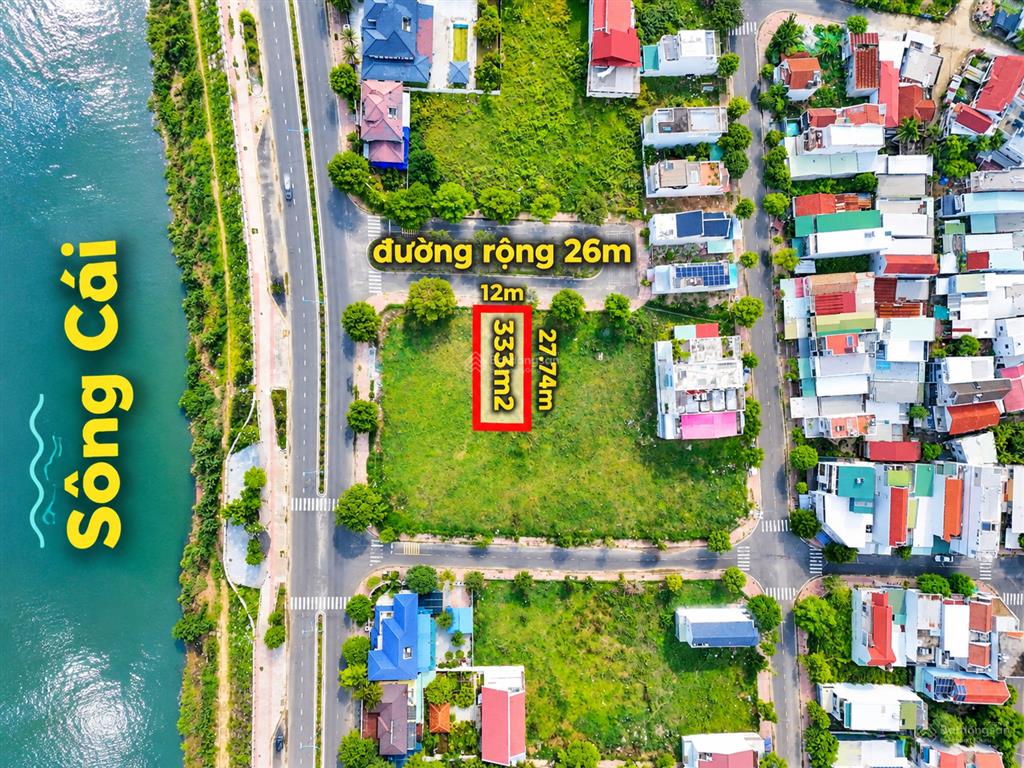 Lô biệt thự 333m2  kđt nam sông cái  diên khánh  chỉ 19tr/m2  có sổ hồng