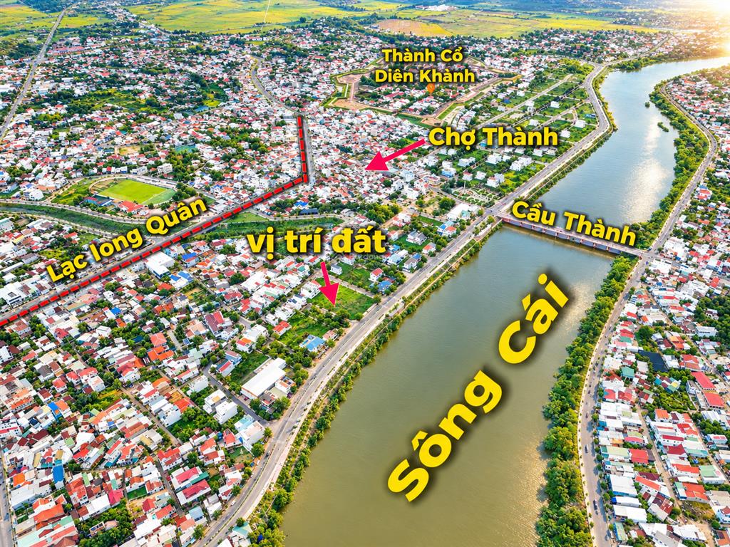 Lô biệt thự 333m2  kđt nam sông cái  diên khánh  chỉ 19tr/m2  có sổ hồng