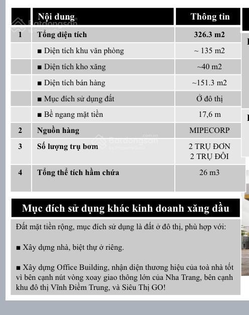 Bán đất kèm cây xăng đang hoạt động  mặt tiền 23/10nha trang 385m sẵn dòng tiền 60tr/tháng