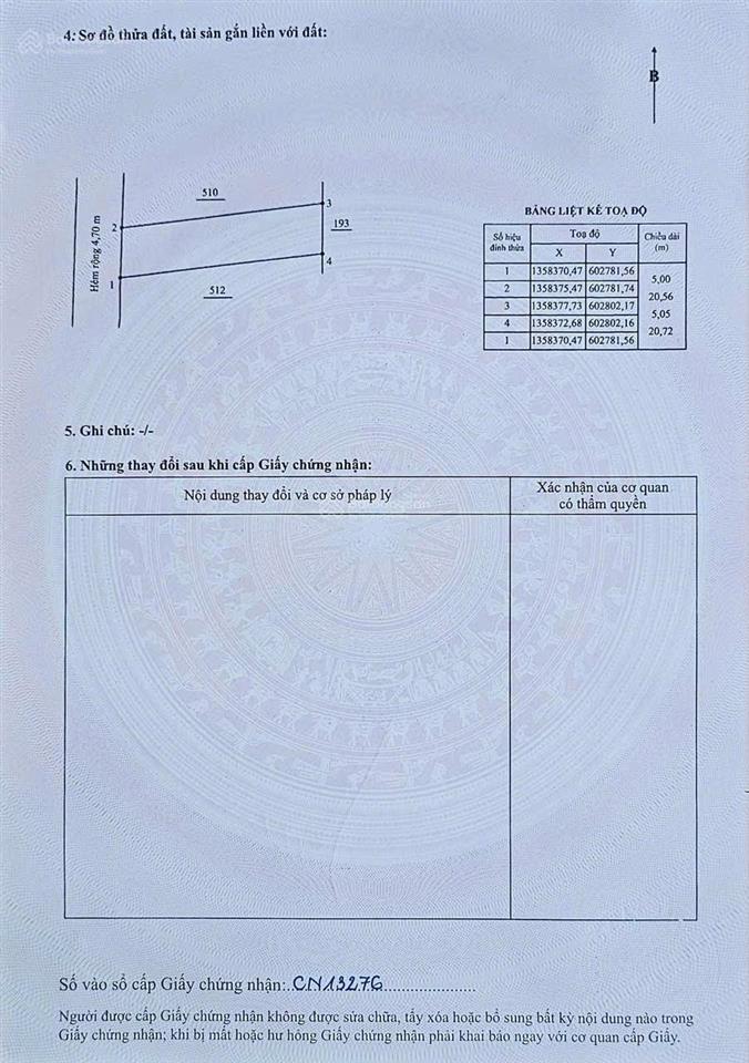 Đất hẻm oto nguyễn biểu 102,8m ngang 5m cách biển 500m đường ô tô 5m  giá đầu tư 6tỷ600