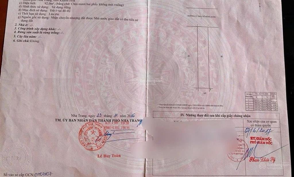 Siêu phẩm 3 lô liền kề mặt tiền lý thái tổ rộng 20m hòn xện, nha trang 276m ngang 12m giá 85tr/m