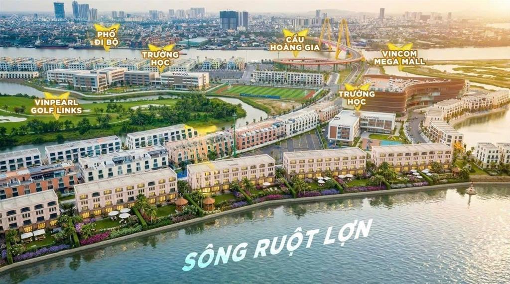 Đv07 căn shohouse view sông + 100m2 sân vườn sau nhà tự cải tạo giá trị sống cực hưởng thụ.