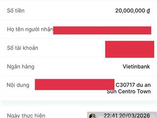 Centro town tháng 4 tăng giá dự kiến 5%
nửa đêm kh đi vay cả xóm được 20tr để đặt cọc centro town