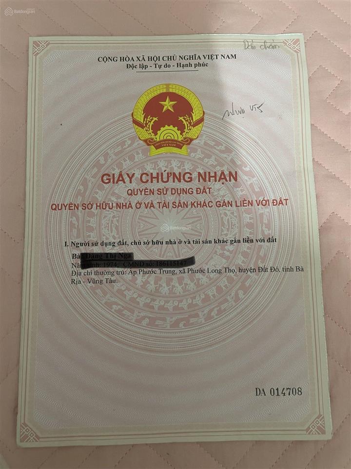 Chính chủ cần lỗ lô đất 236,5m2 phước long thọ, ngay cạnh kcn đất đỏ.  0362 439 ***