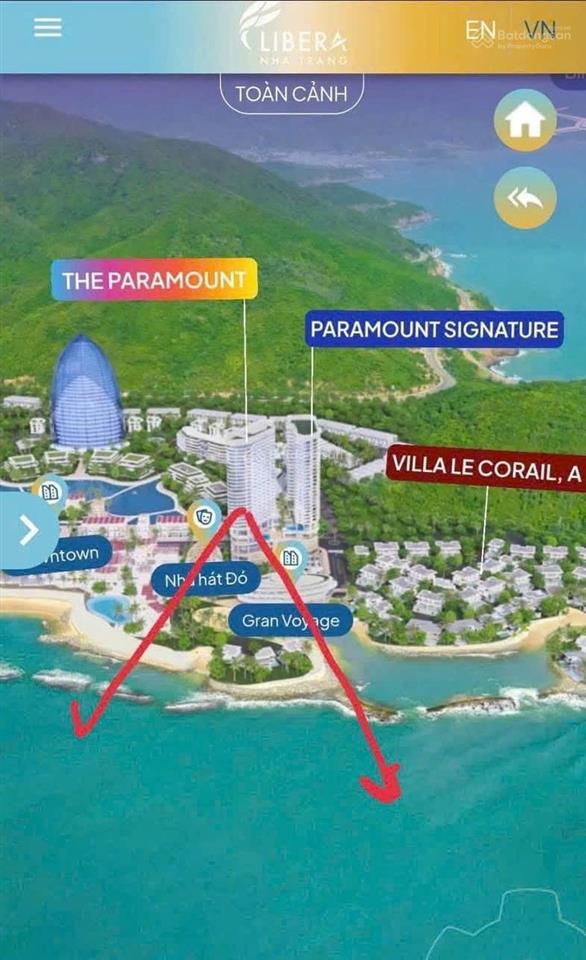 Rẻ trên thị trường  căn view trực diện biển  3 tỷ 329 triệu  paramount  libera nha trang
