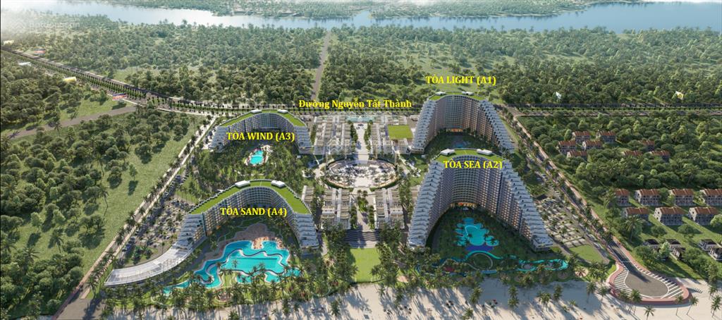 Bán căn seb tầng 11a view biển, quảng trường, sân bay full nội thất 5* ams