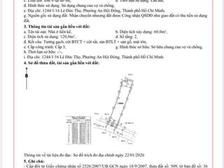 Chính chủ 1244/1/16 lê đức thọ, gò vấp (gần kênh tham lương)