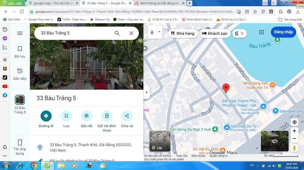 Bán nhà riêng tại đường bàu trảng 5, 7,75 tỷ, 110m2, 2pn, 1wc, pháp lý đầy đủ
