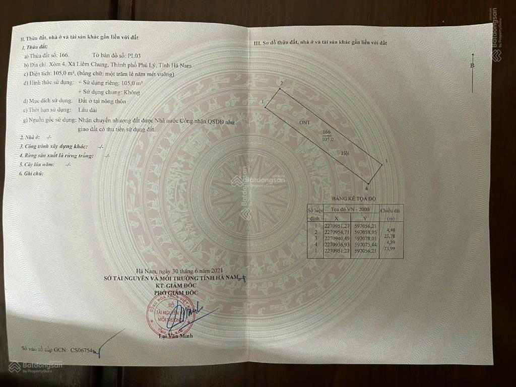 Chính chủ bán đất mặt đường kênh chính tây phủ lý, hà nam (cũ)