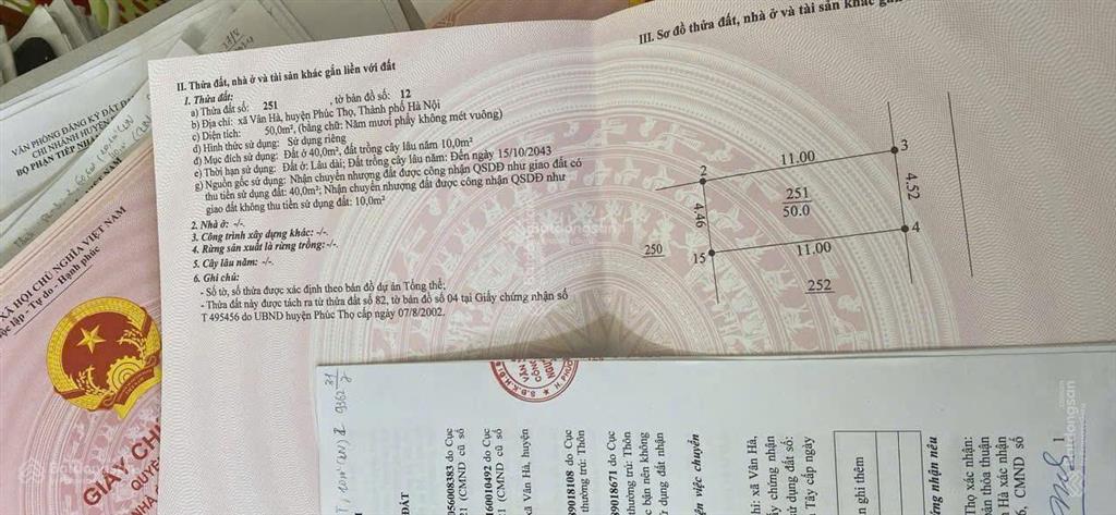 50m2 đất nam hà  phúc thọ dành cho nhà đầu tư tài chính nhỉnh tỷ