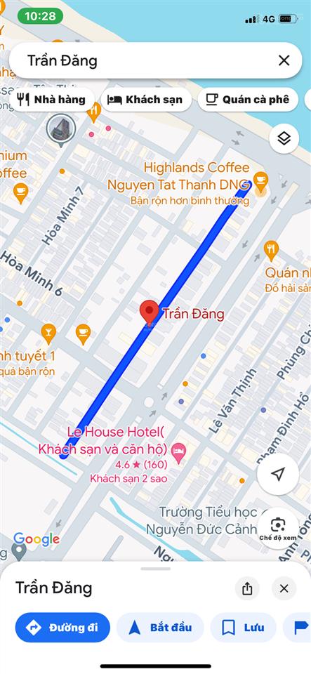 Cần cho thuê lâu dài lô đất đường trần đăng, quận liên chiểu, tp đà nẵng
