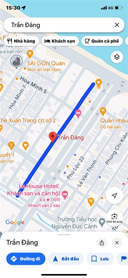Cần cho thuê lâu dài lô đất đường trần đăng, quận liên chiểu, tp đà nẵng