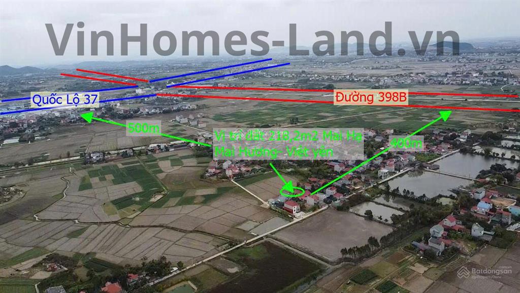 Bán đất tại xã hương mai, huyện việt yên, bắc giang, 1,35 tỷ, 218 m2