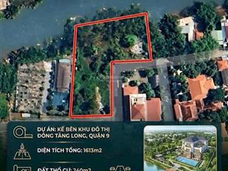 Bán lô đất ven sông góc 2 mặt tiền khu đông tăng long, p. trường thạnh, quận 9