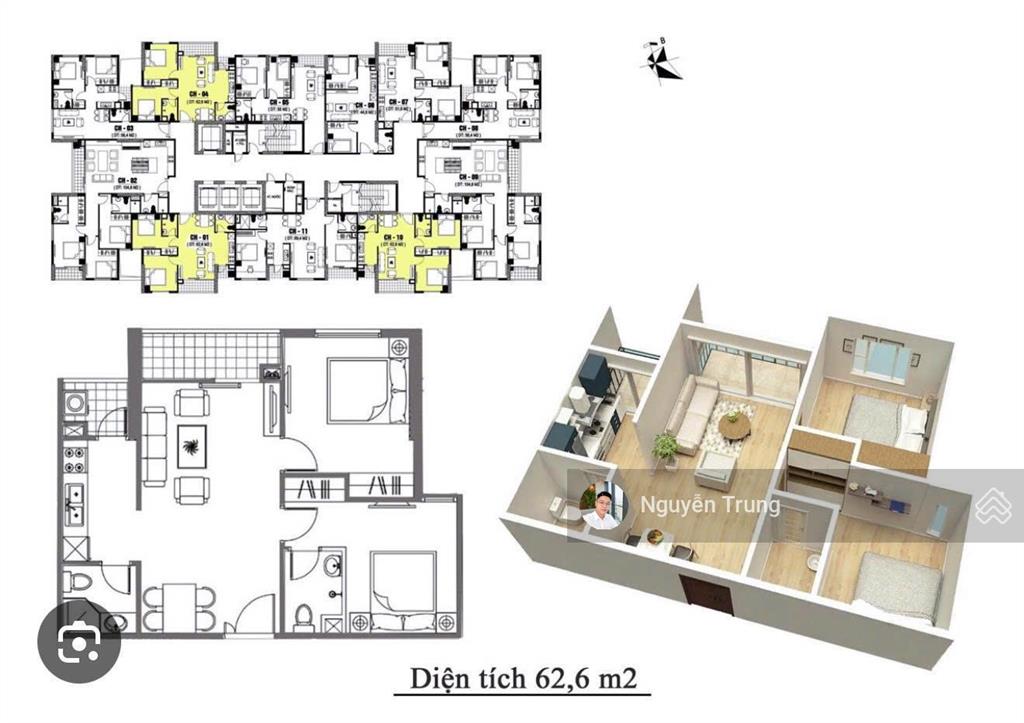 Bán căn góc 62.6m², 2pn, 2wc, 2 ban công , full nội thất , tầng đẹp , mipec city view , chỉ 3.9 tỷ